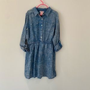 Design History girls large acid wash was shirt dress